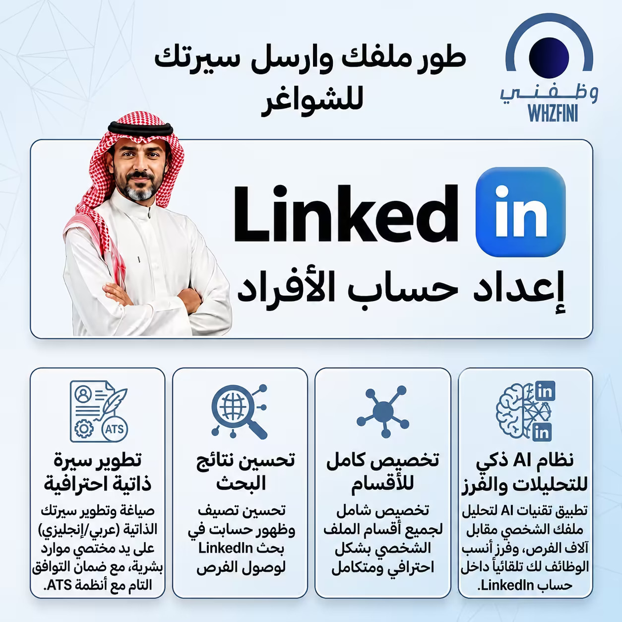 الباقه الذهبيه الشامله تطوير حسابك ونشر سيرتك 5000+ شاغر